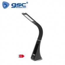 Flexo de sobremesa LED Batua con reloj digital 5W Negro GSC C1/8