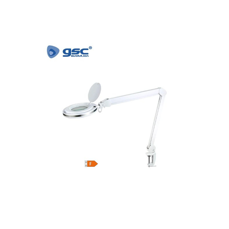Flexo de sobremesa con lente LED 8w 6500k Blanco 3 Aumentos con sujección Mongu GSC C10/100