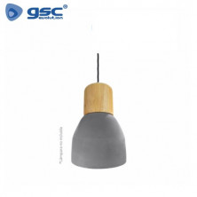 Lámpara colgante E27 60w Madera + Cemento Gris Mate Loen ÚLTIMAS UNIDADES