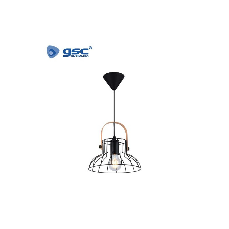 Lámpara colgante E27 40w Metal Negra Diámetro 240mm Fundi GSC C1/1