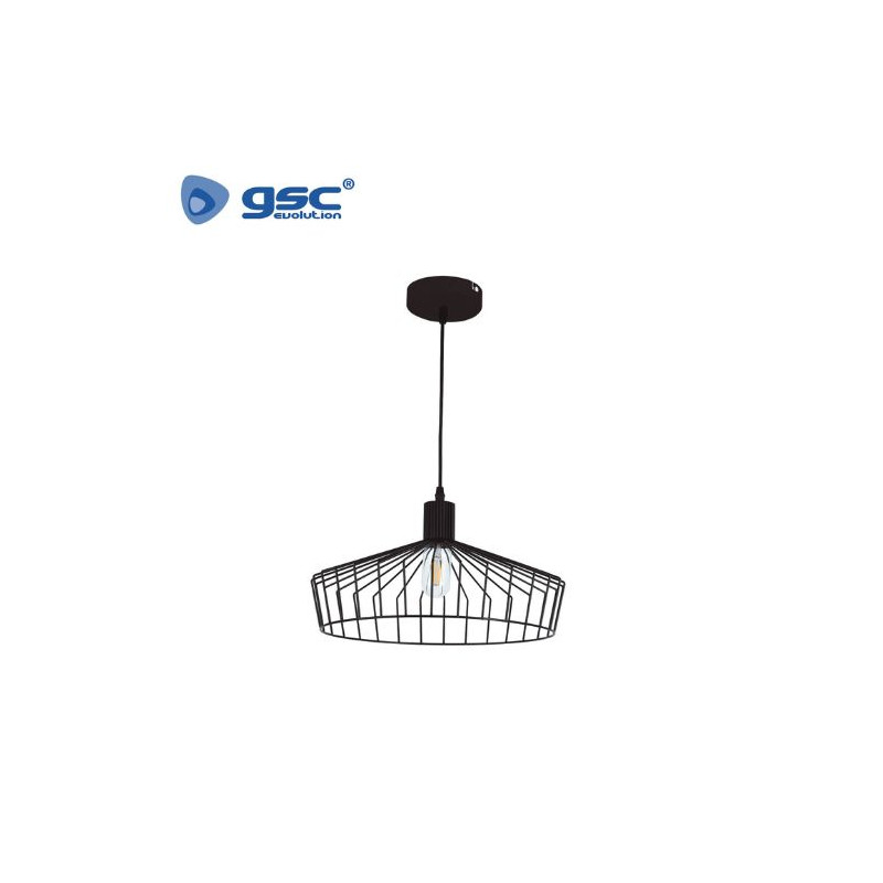 Lámpara colgante Serie Bamil E27 40w Diámetro 380mm Negro GSC C1/1