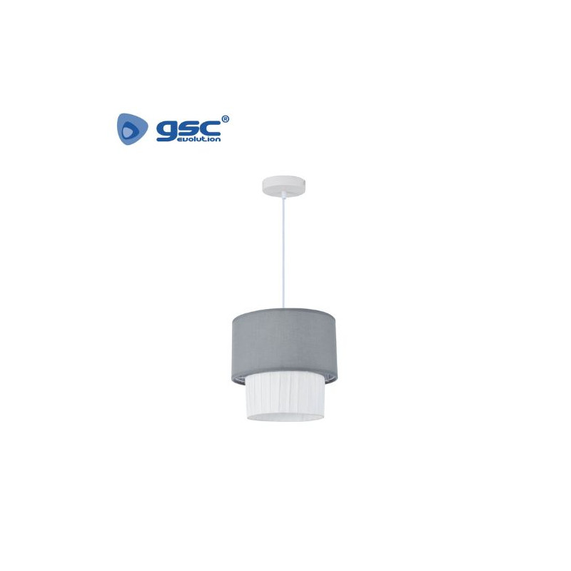 Lámpara colgante E27 40w Diámetro 280mm Gris Serie Batwe GSC C1/1