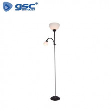 Lámpara de pie E27 40w con luz de lectura E14 176cm E14 Negro Nawis GSC C1/1