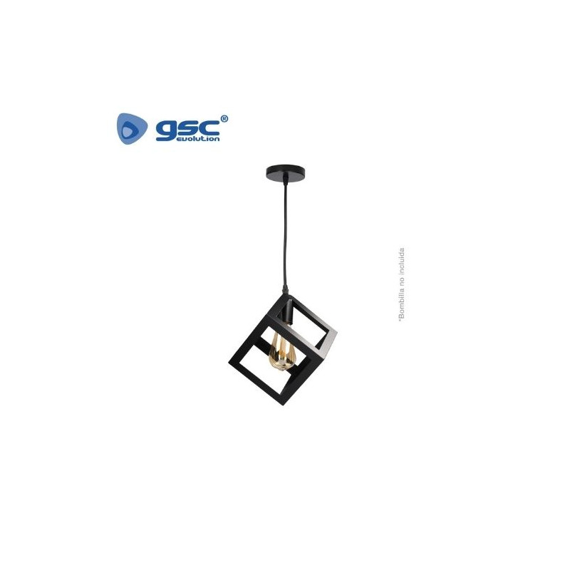 Lámpara de techo colgante Gembu E27 Ø150mm Negro