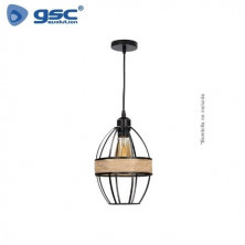 Lámpara de techo colgante Takum E27 Ø150mm Negro