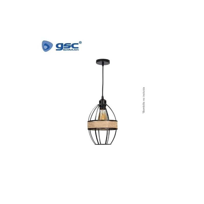 Lámpara de techo colgante Takum E27 Ø150mm Negro