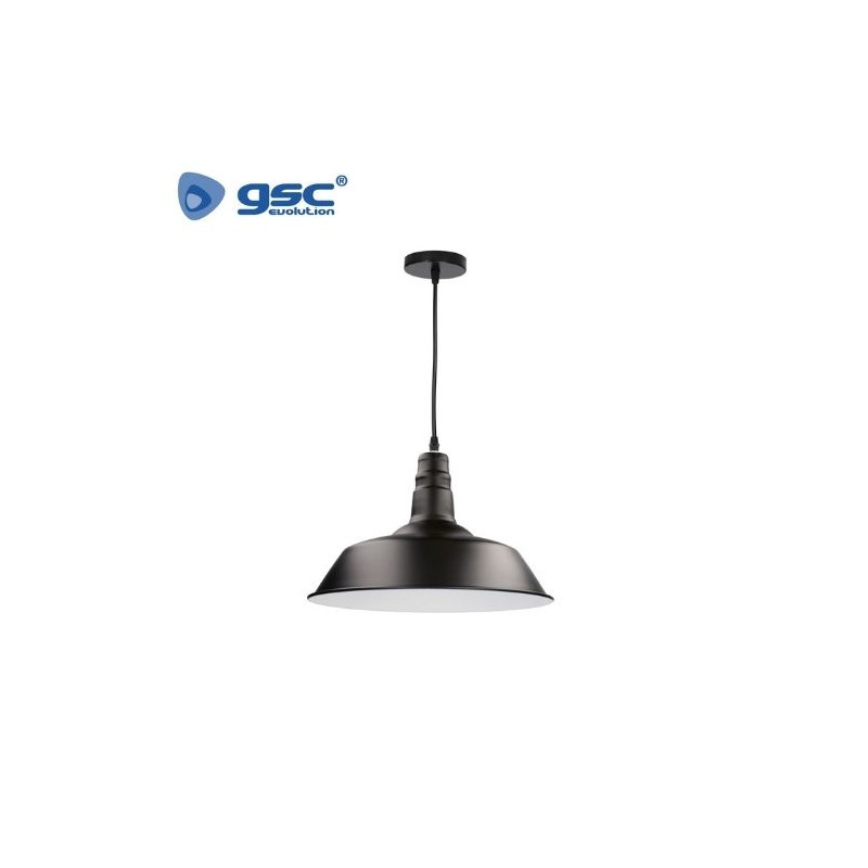 Lámpara de techo colgante Kayes E27 Ø360mm Negro