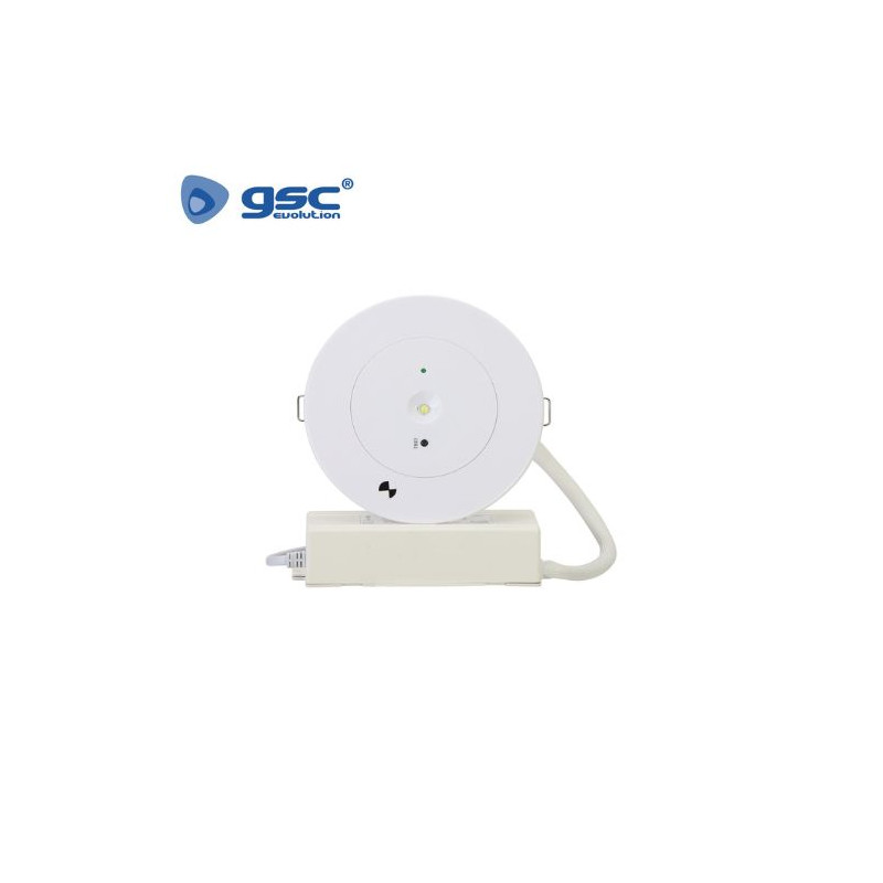 Downlight LED Redondo EMPOTRABLE de emergencia c/ autotest 3w 6000K 120Lm Diámetro 140x23mm GSC