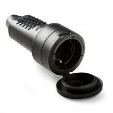 Base móvil 16A 220V TT Goma Negro con tapa Diámetro 4,8mm IP44 Retractilado FAMATEL 10