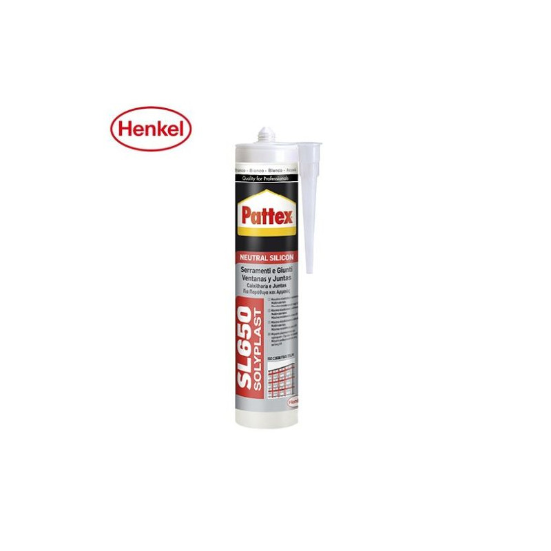 Pattex Silicona neutra SL650 Ventanas y Juntas Cartucho 300ml - Negro Ral 9004 C25