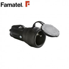 Base móvil 16A 220V TT con Tapa Goma Negro Diámetro 4,8mm IP54 FAMATEL C1/6