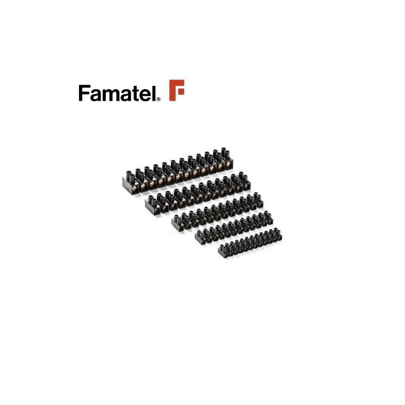 Regleta de conexión 16mm Negro FAMATEL