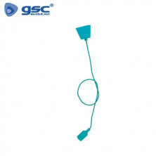 Portalámpara E27 silicona Cable textil 1m Turquesa GSC UUS C1/50