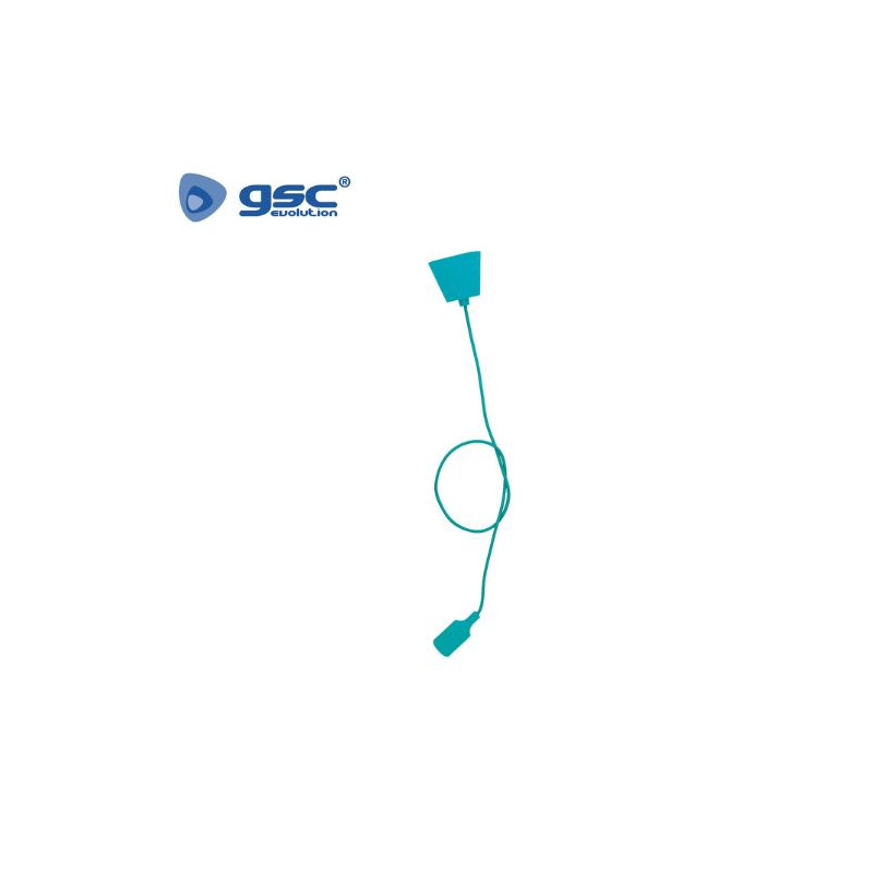 Portalámpara E27 silicona Cable textil 1m Turquesa ÚLTIMAS UNIDADES 0