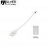 Para Tiras LED 220V Serie PRO RGB Cable con conector+ enchufe. 20 cm y tapa final IP44 SILVER
