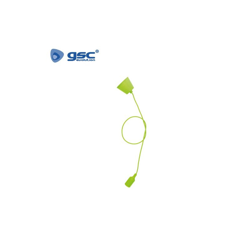 Portalámpara E27 silicona Cable textil 1m Verde ÚLTIMAS UNIDADES 0