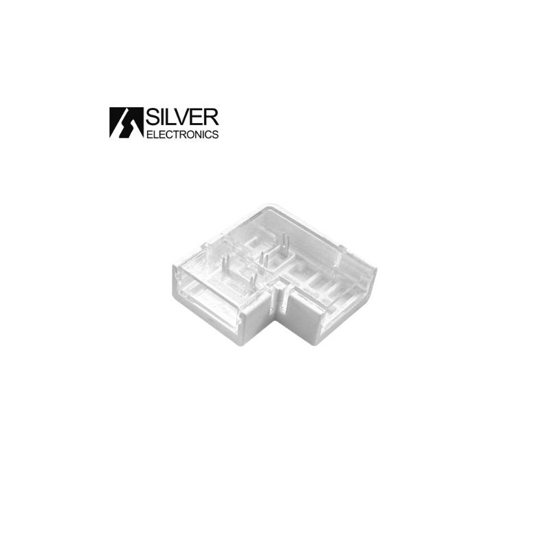 Para Tiras LED 230V Serie PRO Monocolor Conector acodado para unir IP44 (precio bolsa 5 uds) SILVER