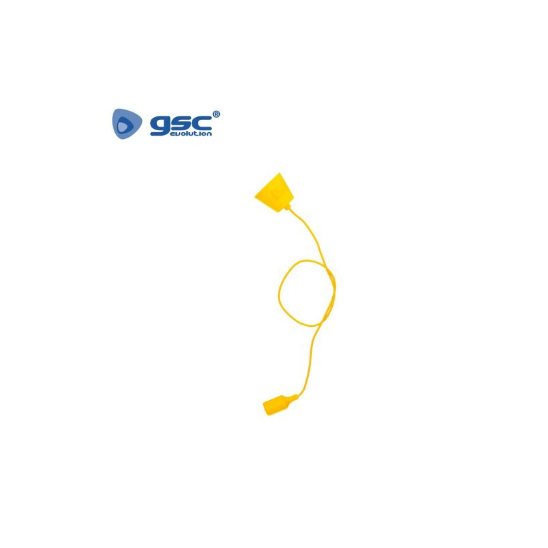 Portalámpara E27 silicona Cable textil 1m Amarillo GSC UUS C1/50
