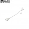 Para Tiras LED 230V Serie PRO Monocolor Cable con conector+ enchufe. 20 cm y tapa final IP44 SILVER