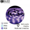 Tira LED 5m 220V 13w/m RGB 364Lm Ancho 12mm IP65 SILVER C1