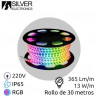 Tira LED 30m 230V 13w/m RGB 365Lm Ancho 10mm Serie PROFESIONAL IP65 SILVER