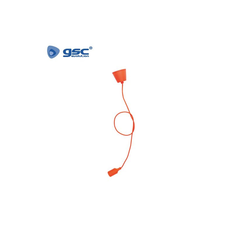 Portalámpara E27 silicona Cable textil 1m Naranja ÚLTIMAS UNIDADES 0
