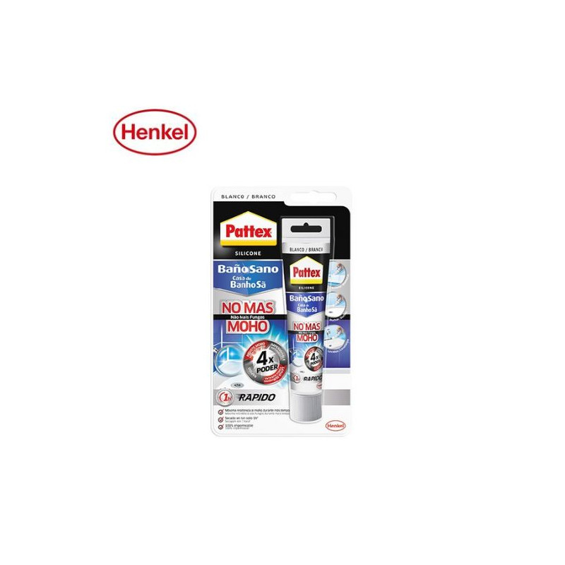 Pattex Silicona Baño Sano No+ Moho Blanco 50 ml blister C6