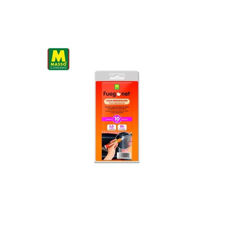FUEGONET Cordón negro Diámetro 10mm + Cola Refractaria 50 ml MASSÓ C1/6