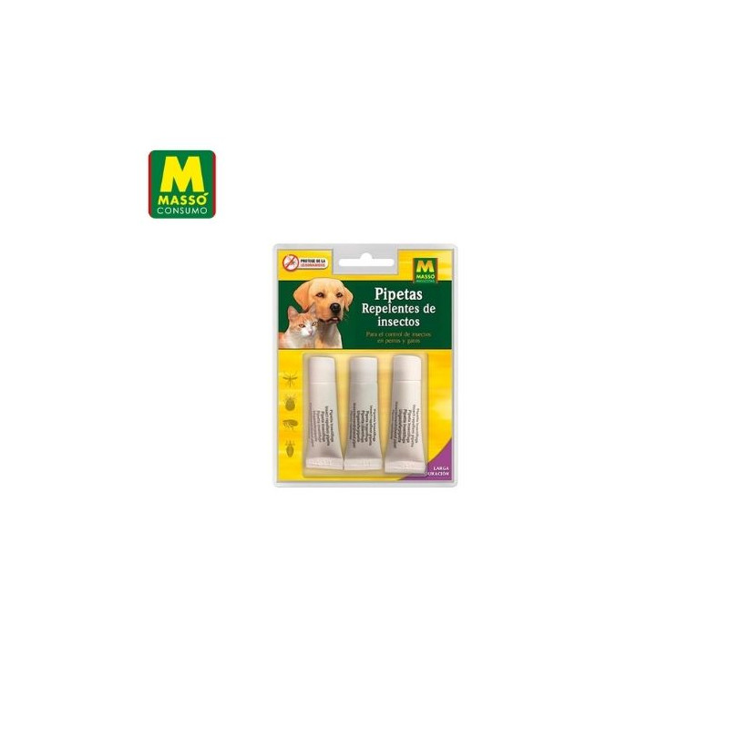 MASCOTAS Pipetas repelentes de insectos 3 unidades MASSÓ C1/12