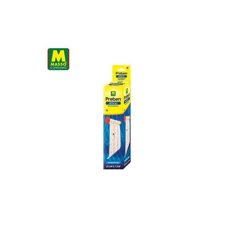 PREBEN Rollo atrapa-moscas 7,5 m x 0,25 cm MASSÓ C1/6