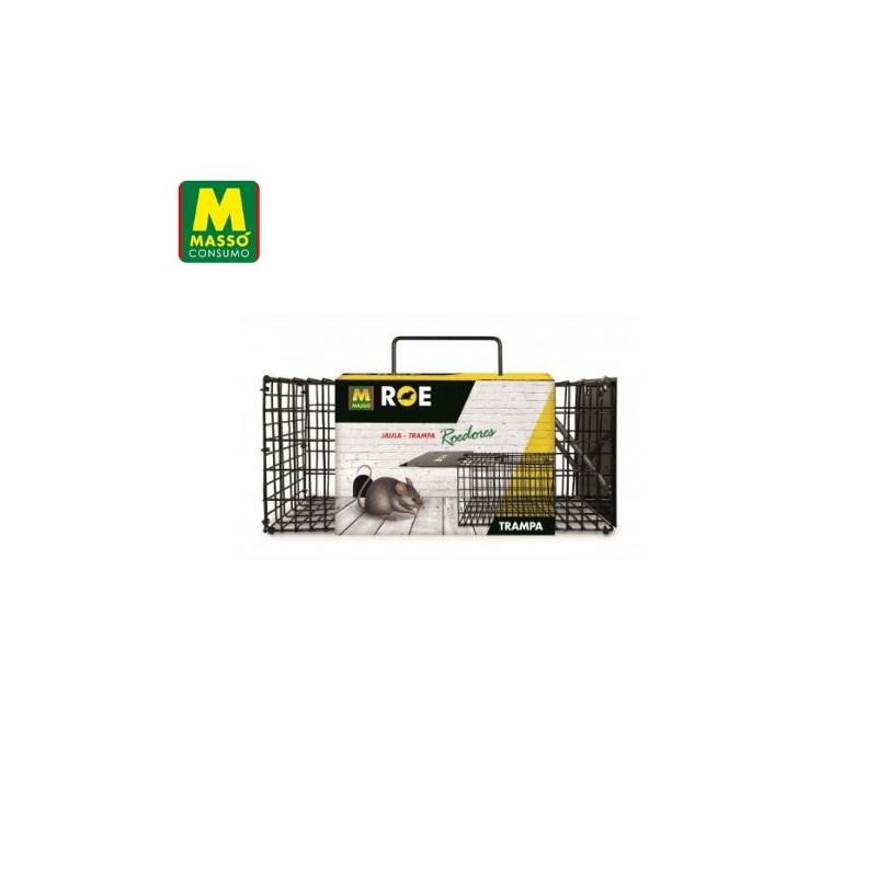 ROE Jaula trampa metálica para ratas y ratones 30,5x12,7x12,7cm MASSÓ C1/4