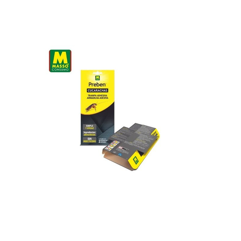 PREBEN Trampa adhesiva para cucarachas (2 unidades) MASSÓ C1/18
