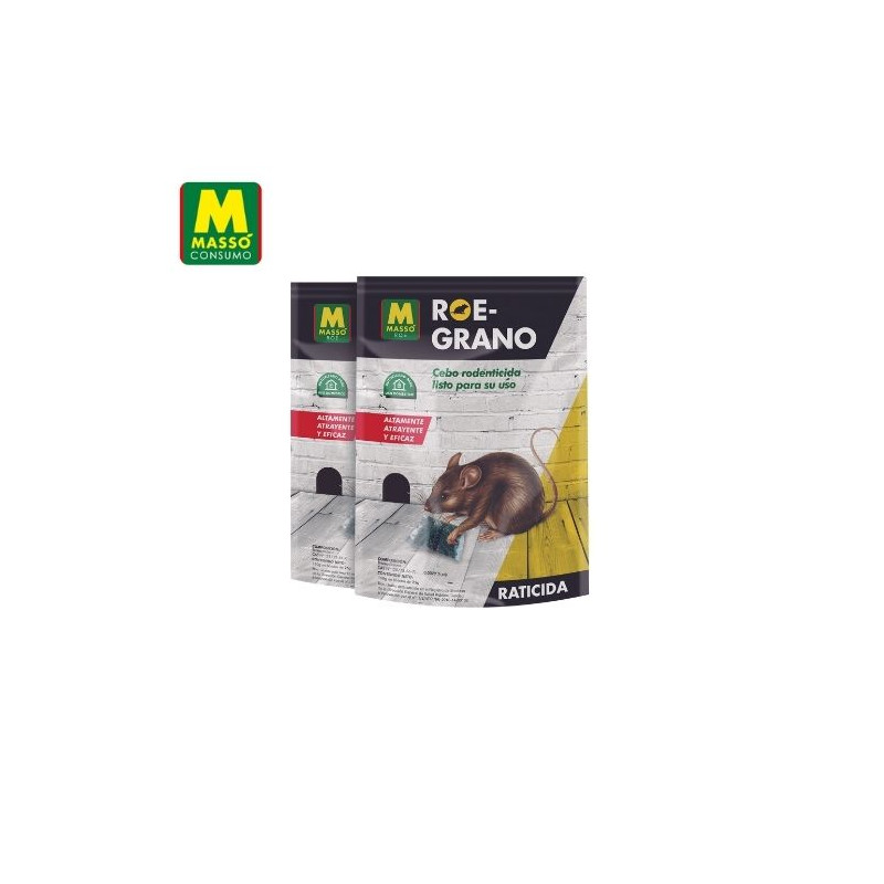 ROE-GRANO Cebo en grano para roedores 2 unidades de 150 gr (bolsas de 15 gr) MASSÓ C1/12