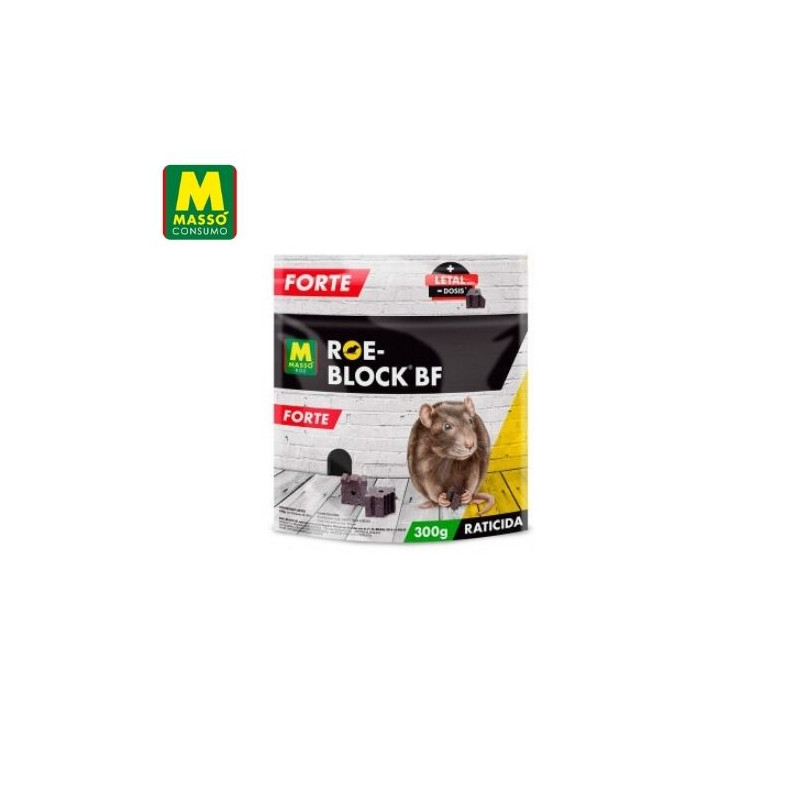 ROE-BLOCK FORTE Cebo en bloques para roedores 300 gr MASSÓ C1/24