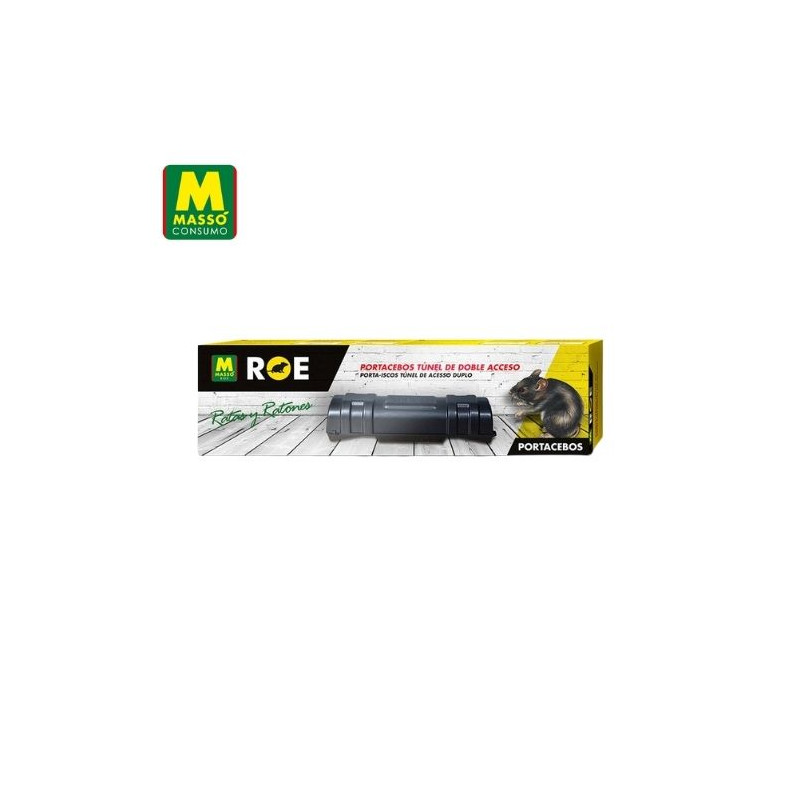 ROE Portacebos tunel de doble acceso para ratas y ratones 33x9x9cm MASSÓ C1/6
