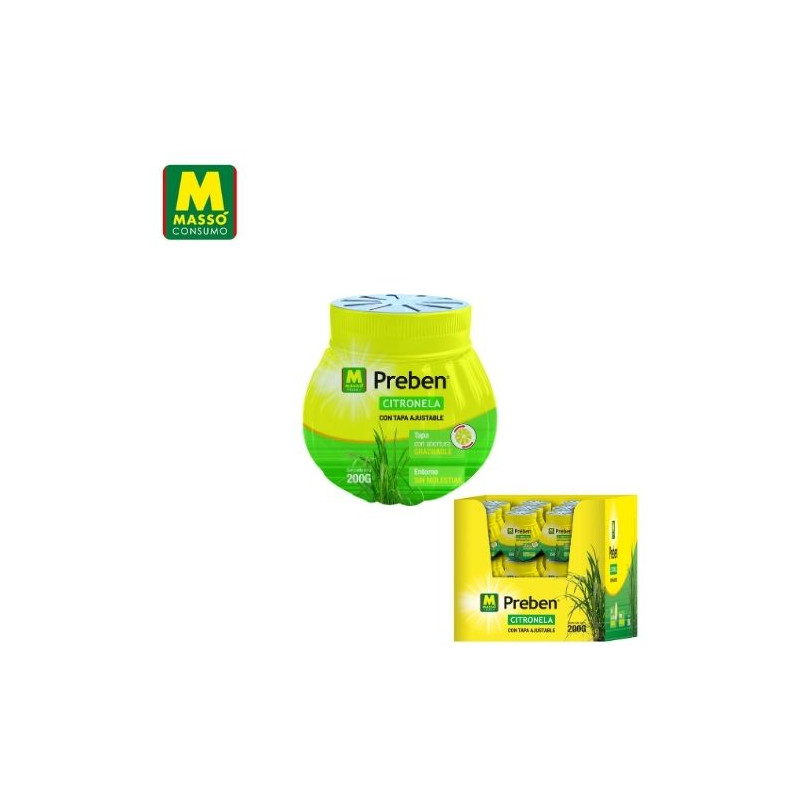 PREBEN Gel Citronela con tapa ajustable repelentes de insectos 200 gr MASSÓ C1/24