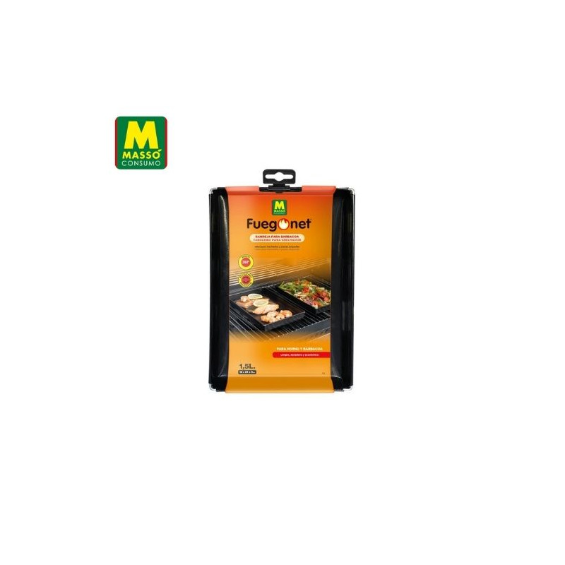 FUEGONET Bandeja para barbacoa de 1,5 L (18 x 28 x 3 cm) MASSÓ C1/6