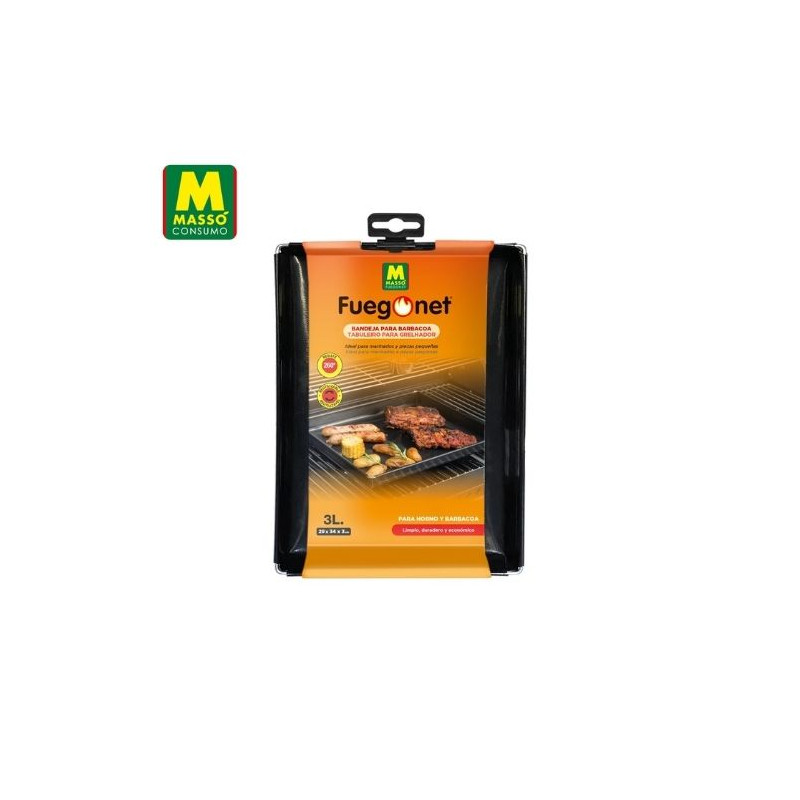 FUEGONET Bandeja para barbacoa de 3 L (29 x 34 x 3 cm) MASSÓ C1/6