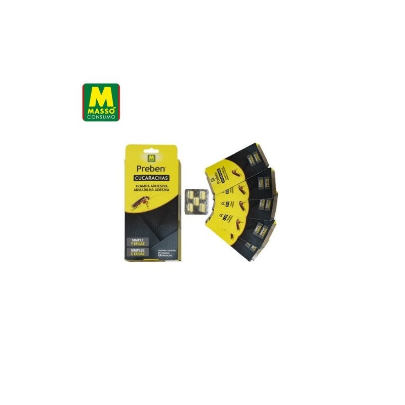 PREBEN Trampa adhesivas para cucarachas 5 unidades MASSÓ C1/12