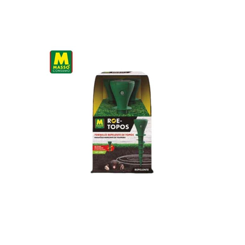 ROE- TOPOS Tornillo solar repelente de topos, roedores y animales de suelo 69x250mm MASSÓ C1/6
