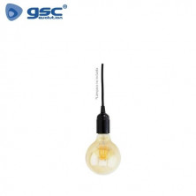 Portalámpara E27 colgante plástico cable 1m Negro Beirut GSC /20