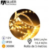 Tira LED 5m 12V 14,4w/m 3000K 846Lm Ancho 10mm SMD 5050 IP20 SILVER C1