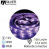 Tira LED 5m 12V 14,4w/m RGB Ancho 10mm SMD 5050 IP20 SILVER C1