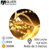 Kit tira LED 3m 4,8w/m 3000K 300Lm Ancho 8mm REGULABLE IP20 220V SILVER C1