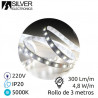 Kit tira LED 3m 4,8w/m 5000K 300Lm Ancho 8mm IP20 220V SILVER C1