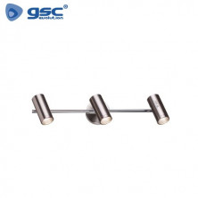 Foco techo/pared triple GU10 Max. 60w Níquel satín GSC C1/4 UUS