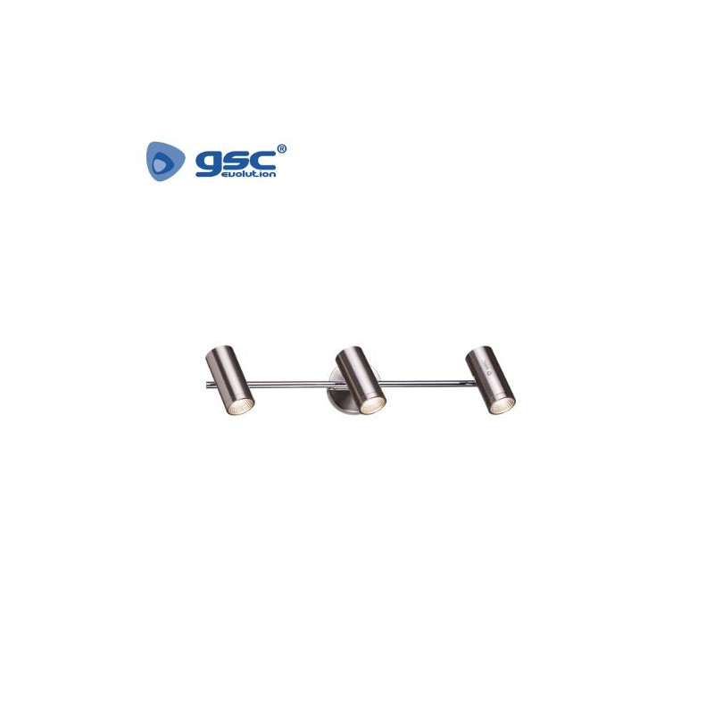 Foco techo/pared triple GU10 Max. 60w Níquel satín GSC C1/4 UUS
