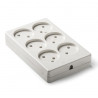 Base 6 Tomas TT sin Cable 10A-250V Cuadrada ÚLTIMAS UNIDADES