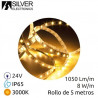 Tira LED 5m 24V 8w/m 3000K 1040Lm Ancho 8mm IP65 SILVER C1