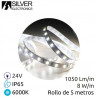 Tira LED 5m 24V 8w/m 6000K 1040Lm Ancho 8mm IP65 SILVER C1